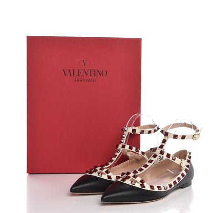 Valentino Garavani Nappa Rockstud Cage Ballerina Flats 36 Black Powder 8 of 8