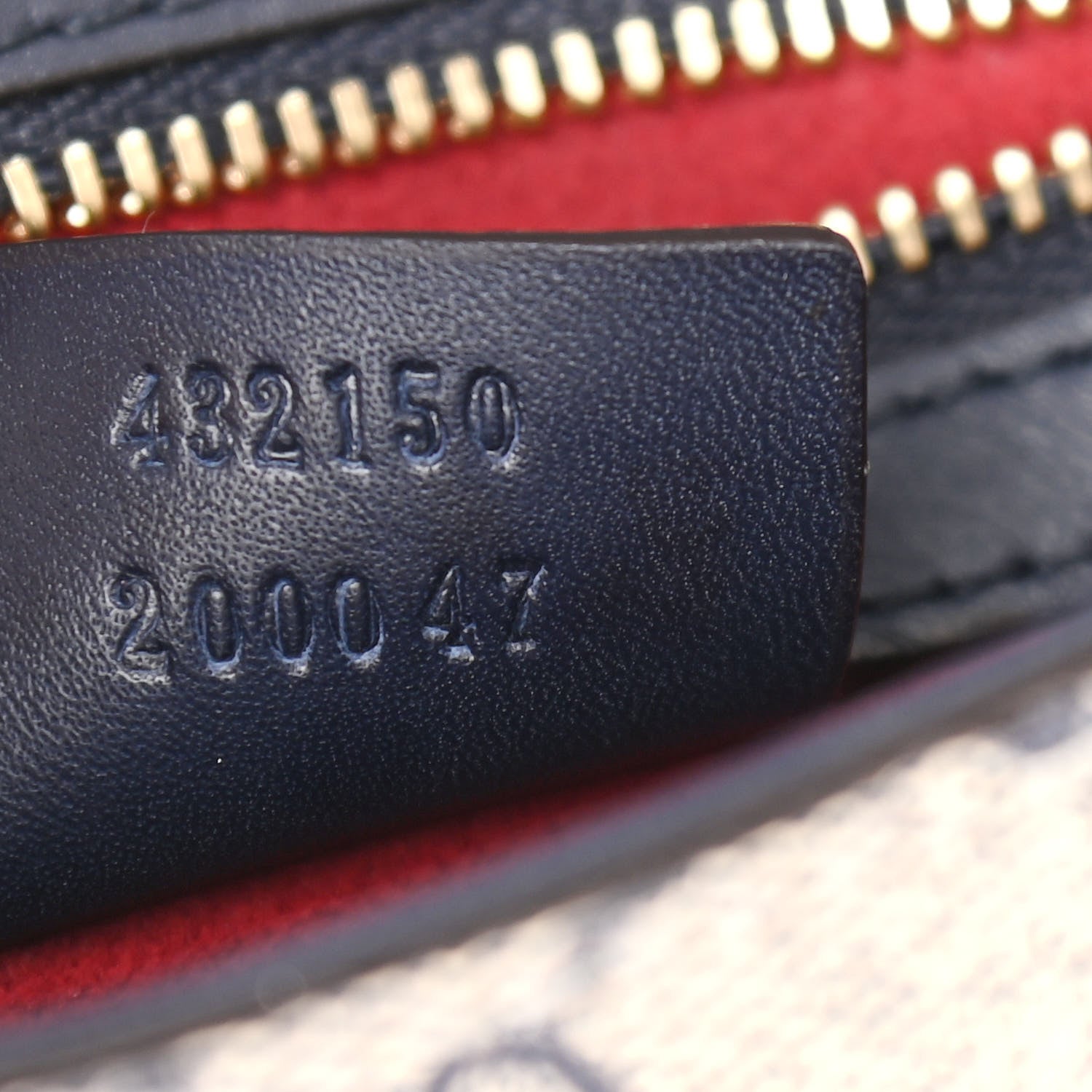 Gucci GG Supreme Monogram Small Messenger Shoulder Bag Beige Blue Navy 7 of 9