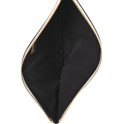 Fendi Vitello King Logo Embossed Medium Flat Pouch Camelia 5 of 8