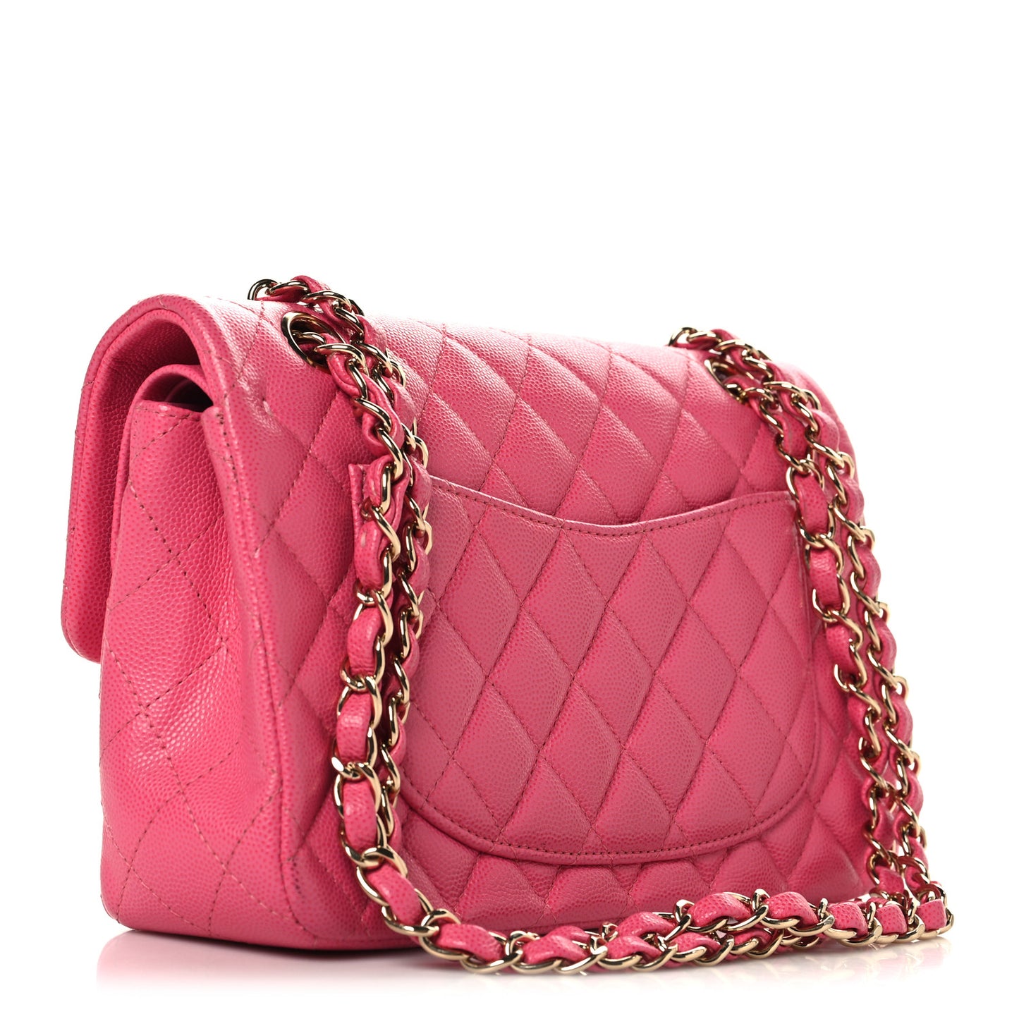 Caviar Quilted Small Double Flap Pink