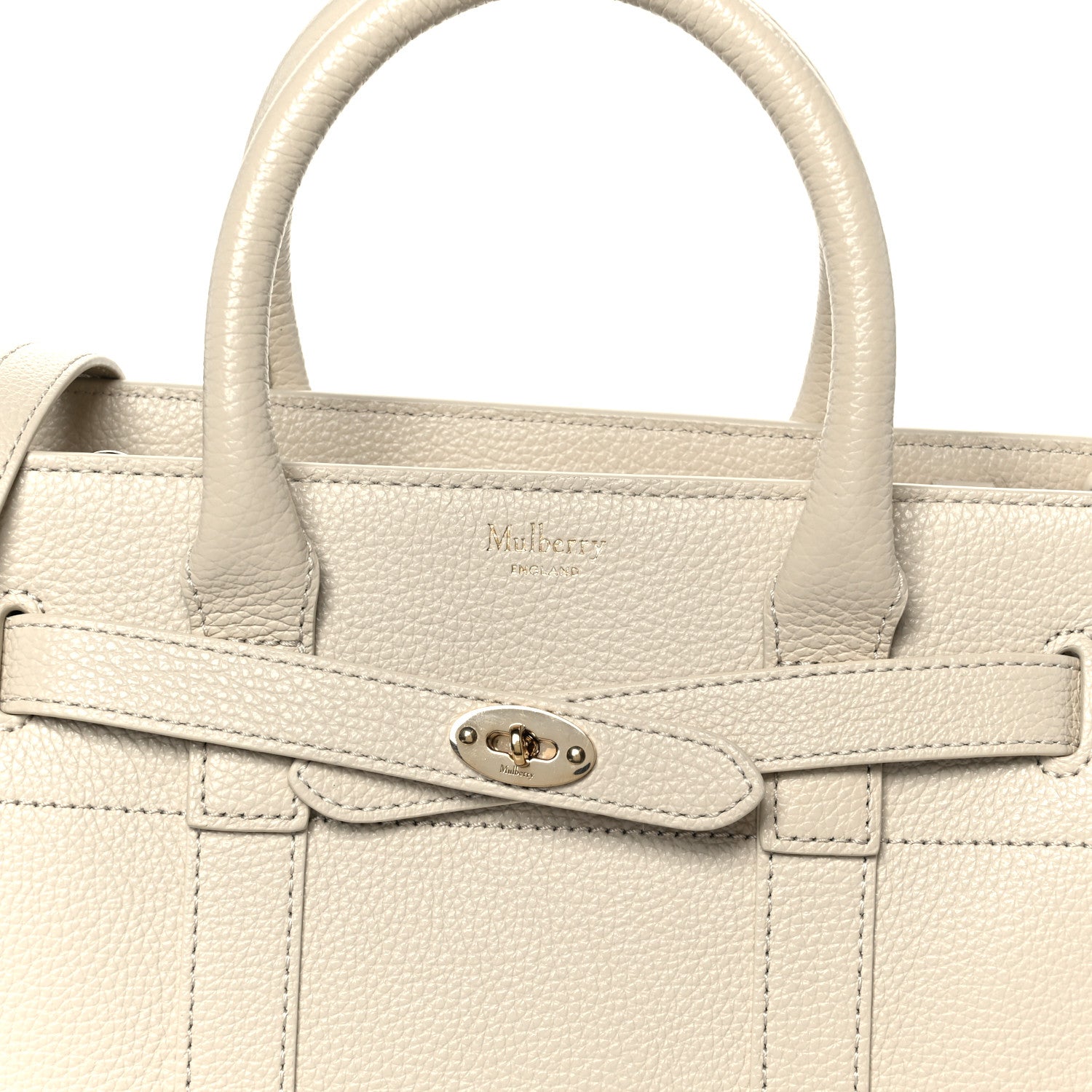 Mulberry Small Classic Grain Mini Zipped Bayswater Chalk 8 of 10