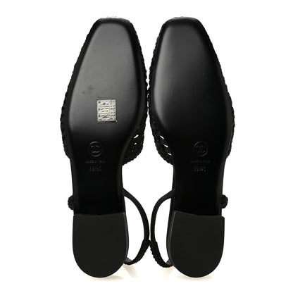 Chanel Satin Braided Slingback Flats 39.5 Black 6 of 9