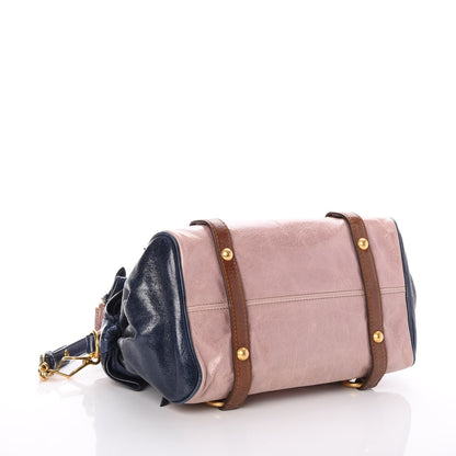 Miu Miu Vitello Lux MIni Bow Bag Pink Blue 4 of 7