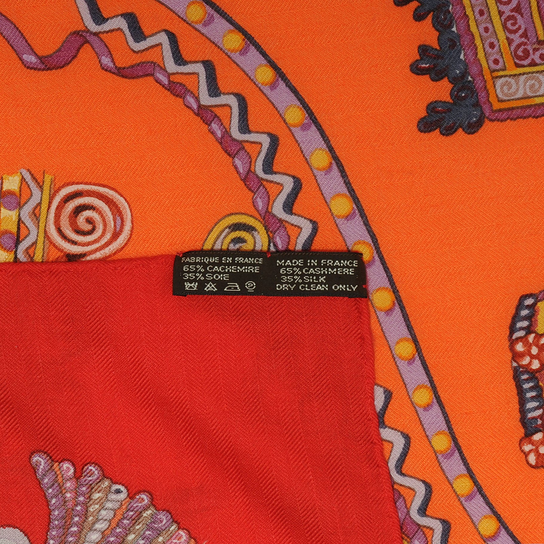 Hermes Cashmere Silk Paperoles Shawl 140 6 of 6