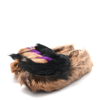 Prada Goat Hair Runway Slippers 35.5 Black Naturale Petunia 4 of 10