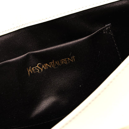 Saint Laurent Patent Calfskin Large Belle De Jour Clutch Off White 6 of 8