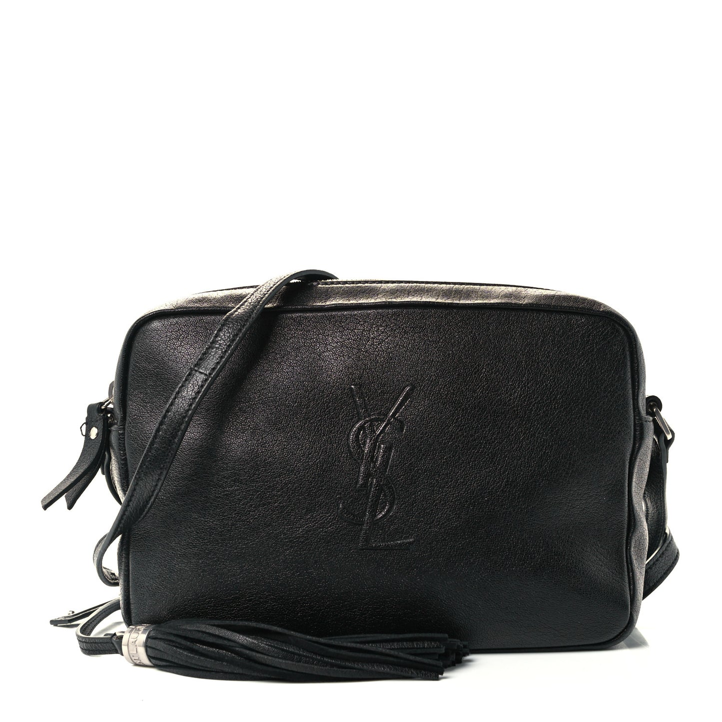 Calfskin Monogram Embossed Small Lou Camera Bag Black