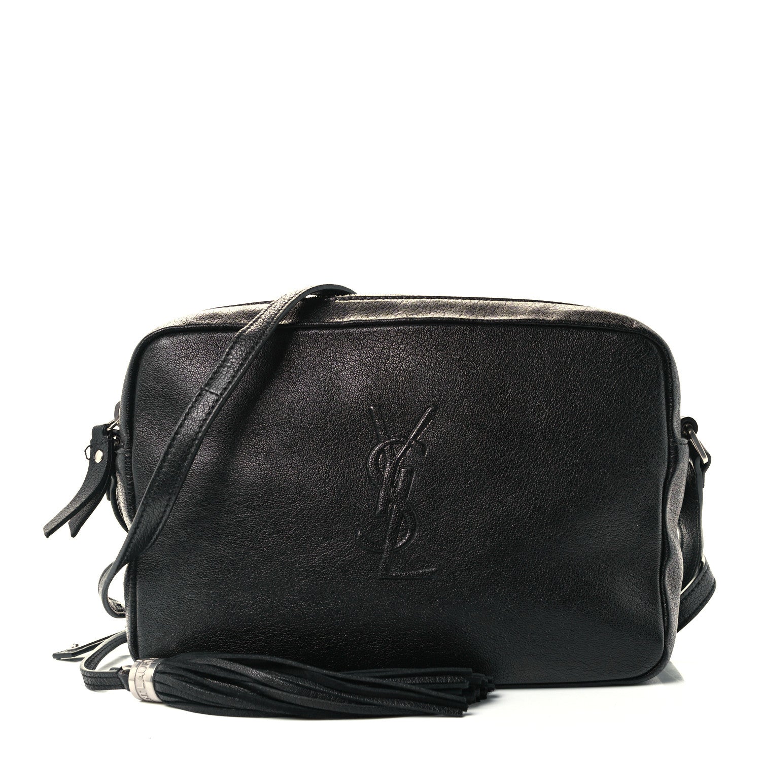 Saint Laurent Calfskin Monogram Embossed Small Lou Camera Bag Black 1 of 10