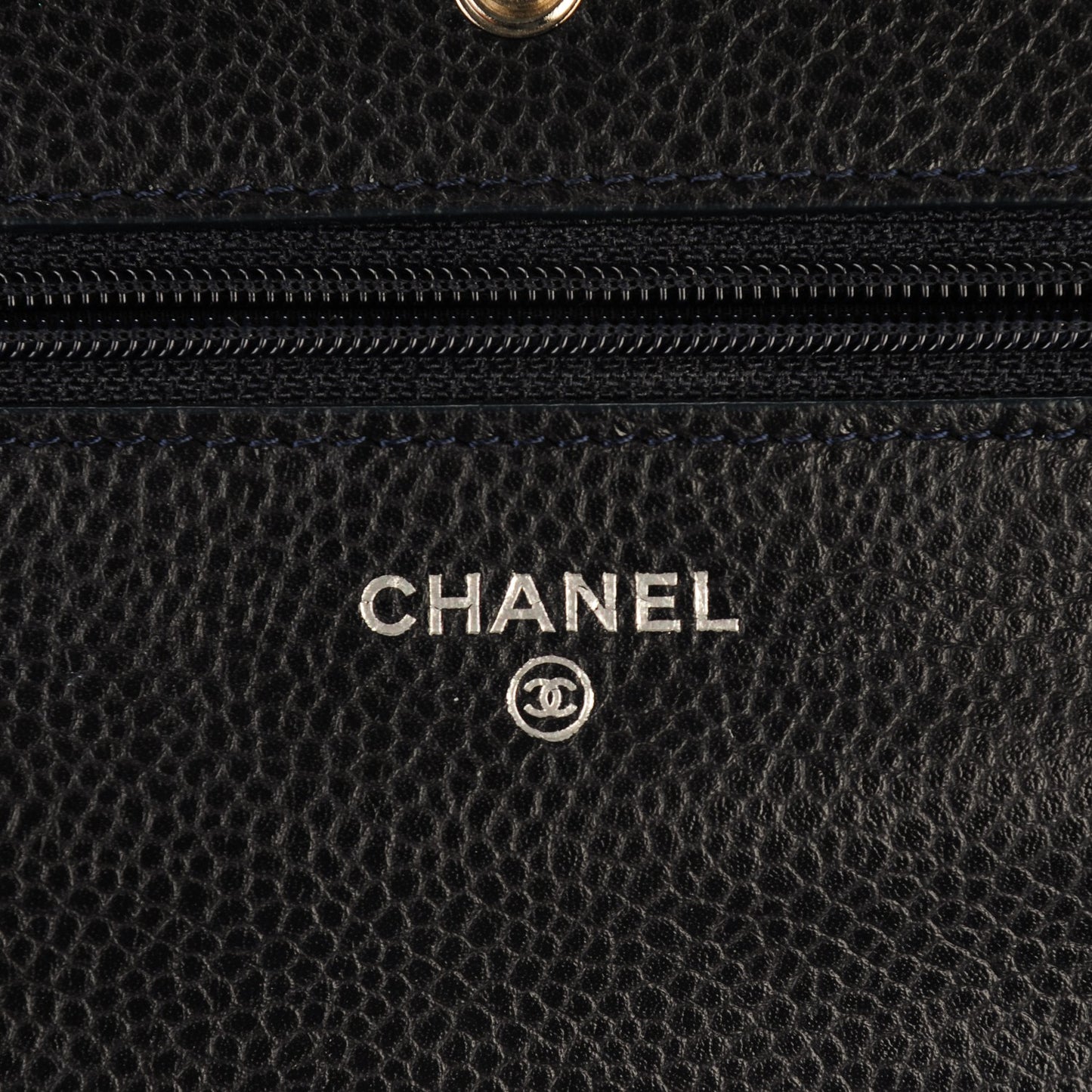 Caviar Quilted Wallet On Chain WOC Navy