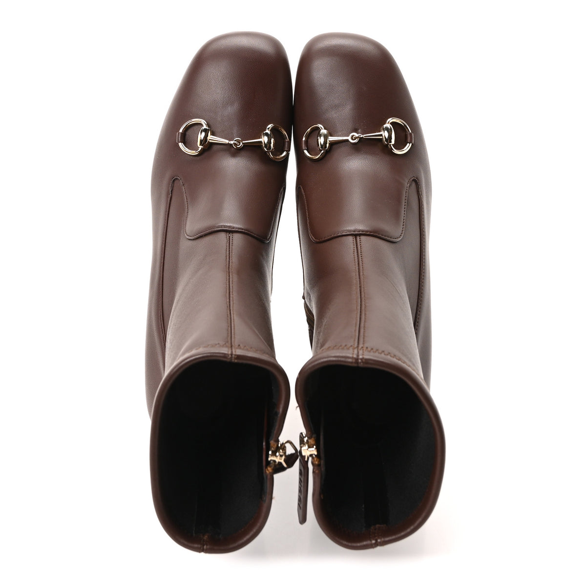 Gucci Nappa Horsebit Ankle Boots 40 New Chocolate 2 of 9