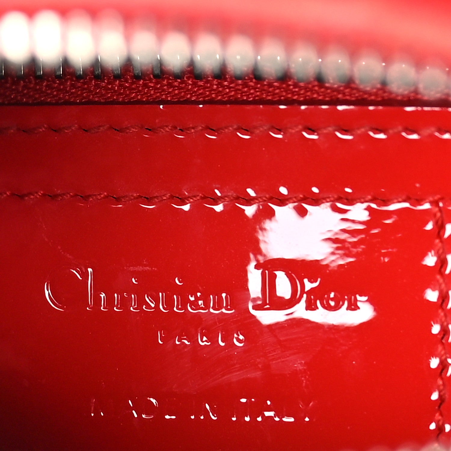 Christian Dior Patent Cannage Medium Lady Dior Red 7 of 12