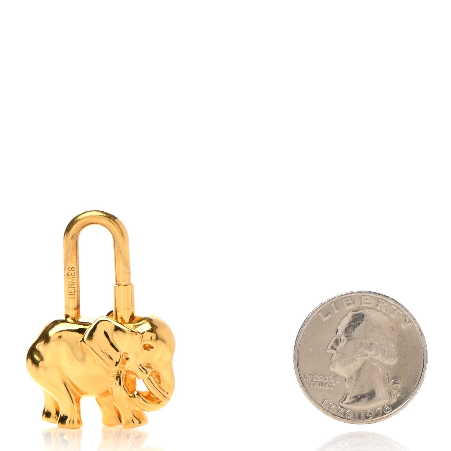 Hermes Permabrass Elephant Cadena Lock Gold 2 of 3