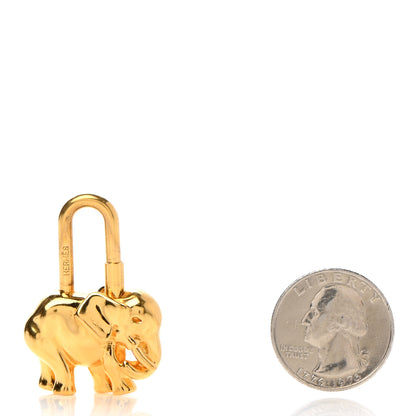 Hermes Permabrass Elephant Cadena Lock Gold 2 of 3