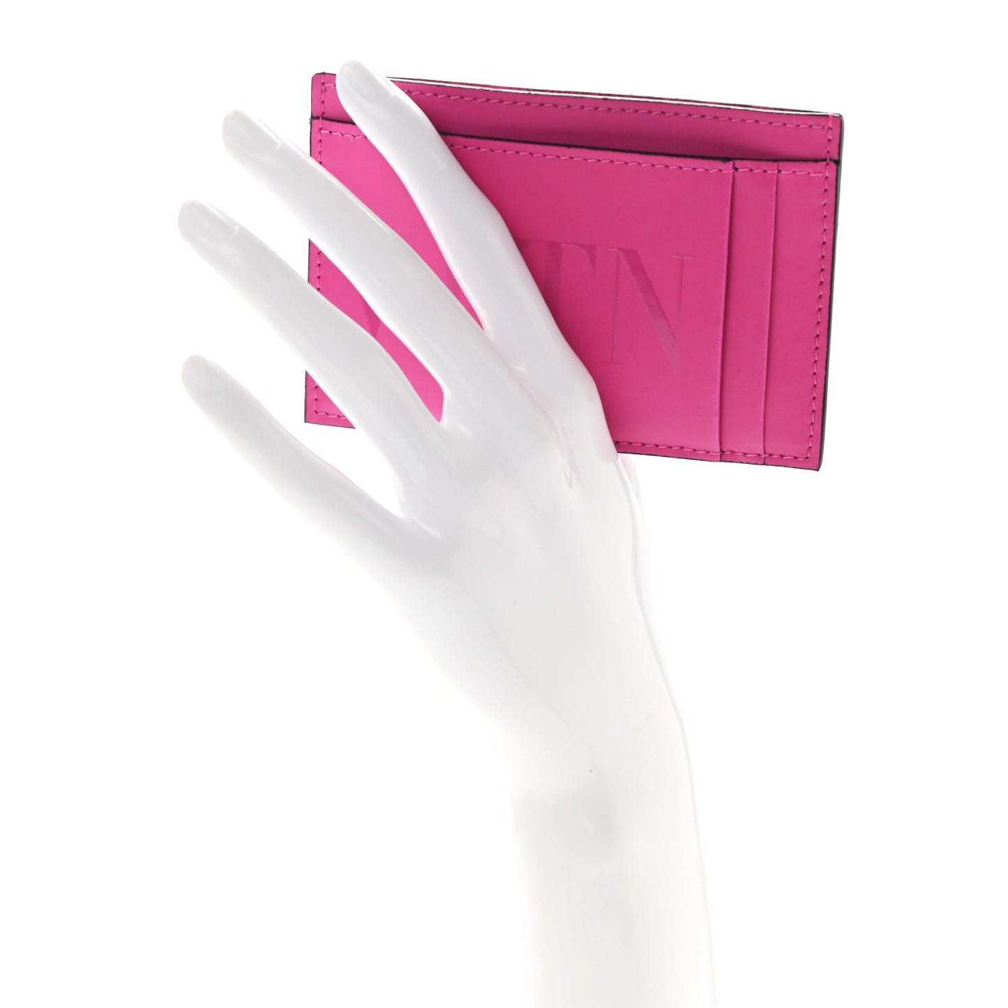 Calfskin VLTN Card Holder Pink