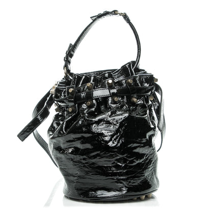 Alexander Wang Patent Diego Bucket Bag Black Brass Hardware 1 of 7