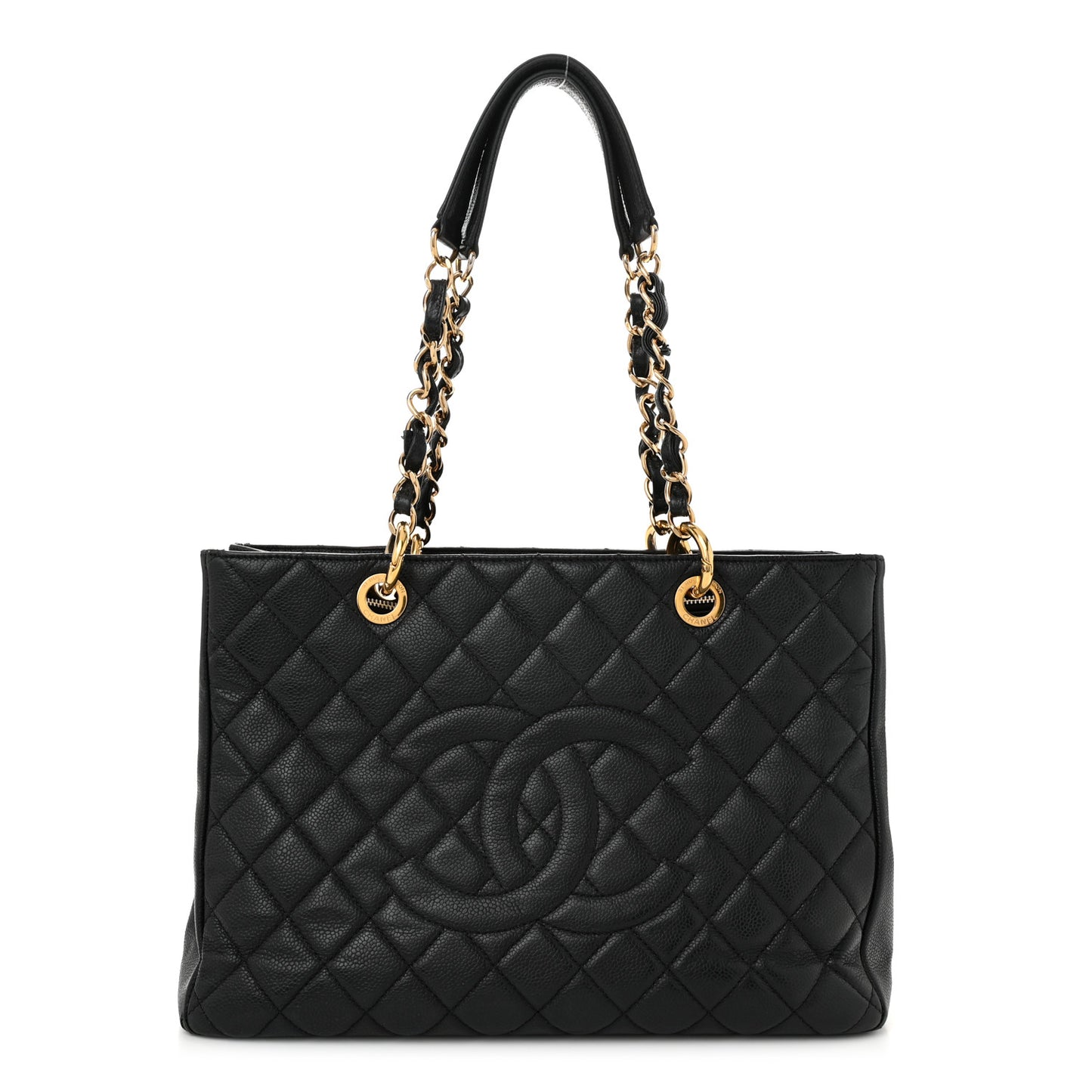 Caviar Quilted Grand Shopping Tote GST Black