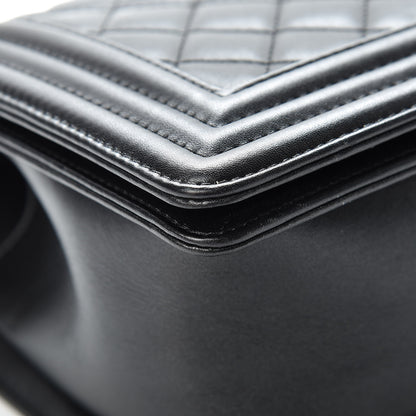 Chanel Metallic Calfskin Quilted Medium Boy Flap Black 12 of 15