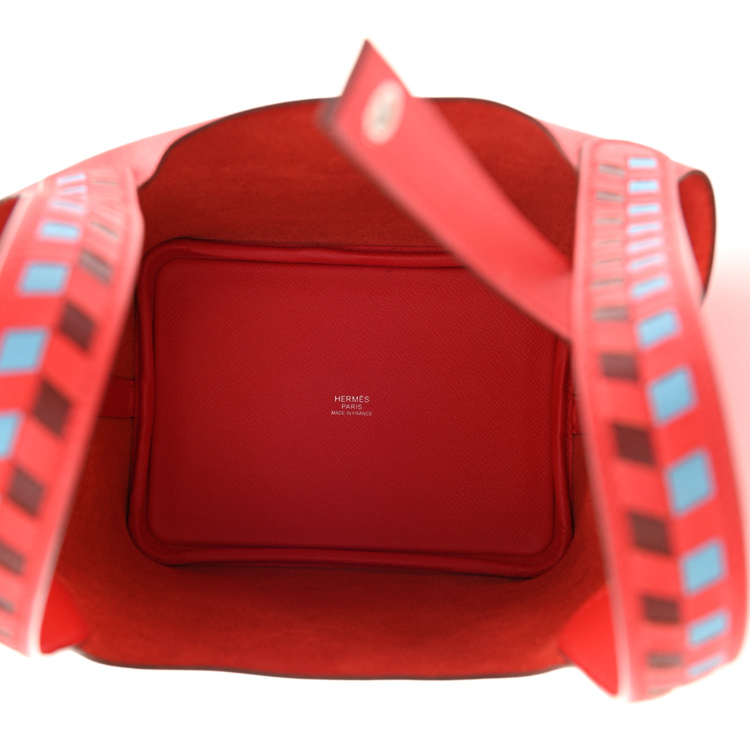 Hermes Epsom Tressage De Cuir Picotin Lock 18 PM Rouge Coeur Bleu du Nord Rouge H 5 of 10