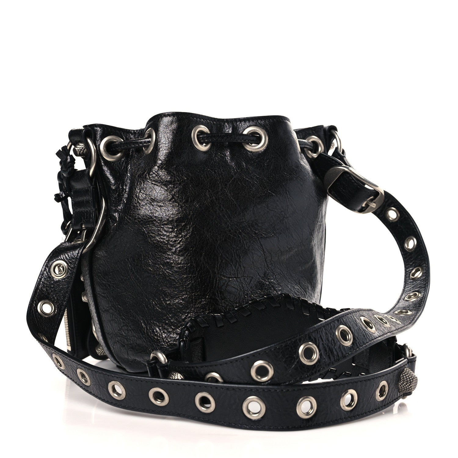Balenciaga Agneau Arena Le Cagole Bucket Bag XS Black 3 of 9