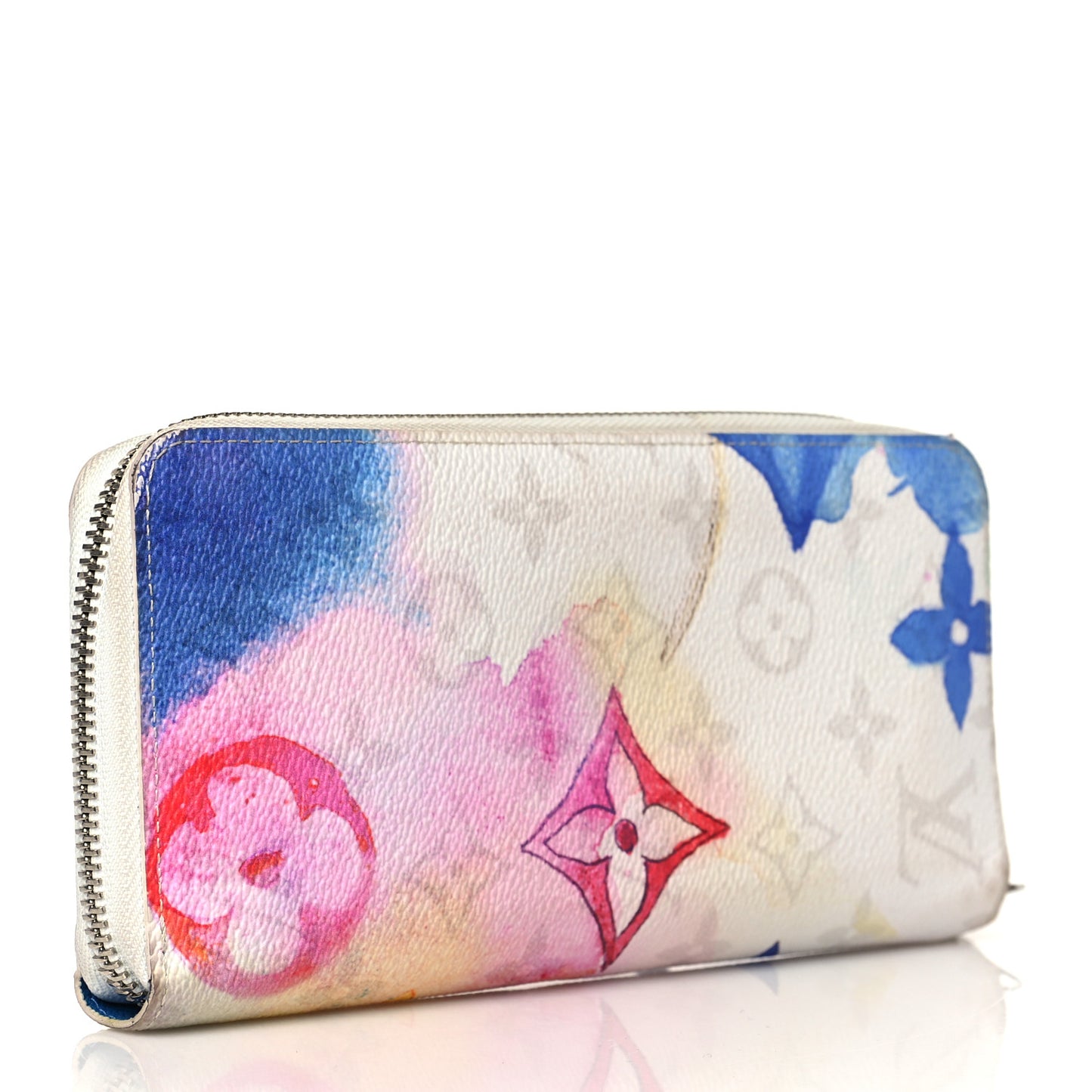 Monogram Watercolor Vertical Zippy Wallet