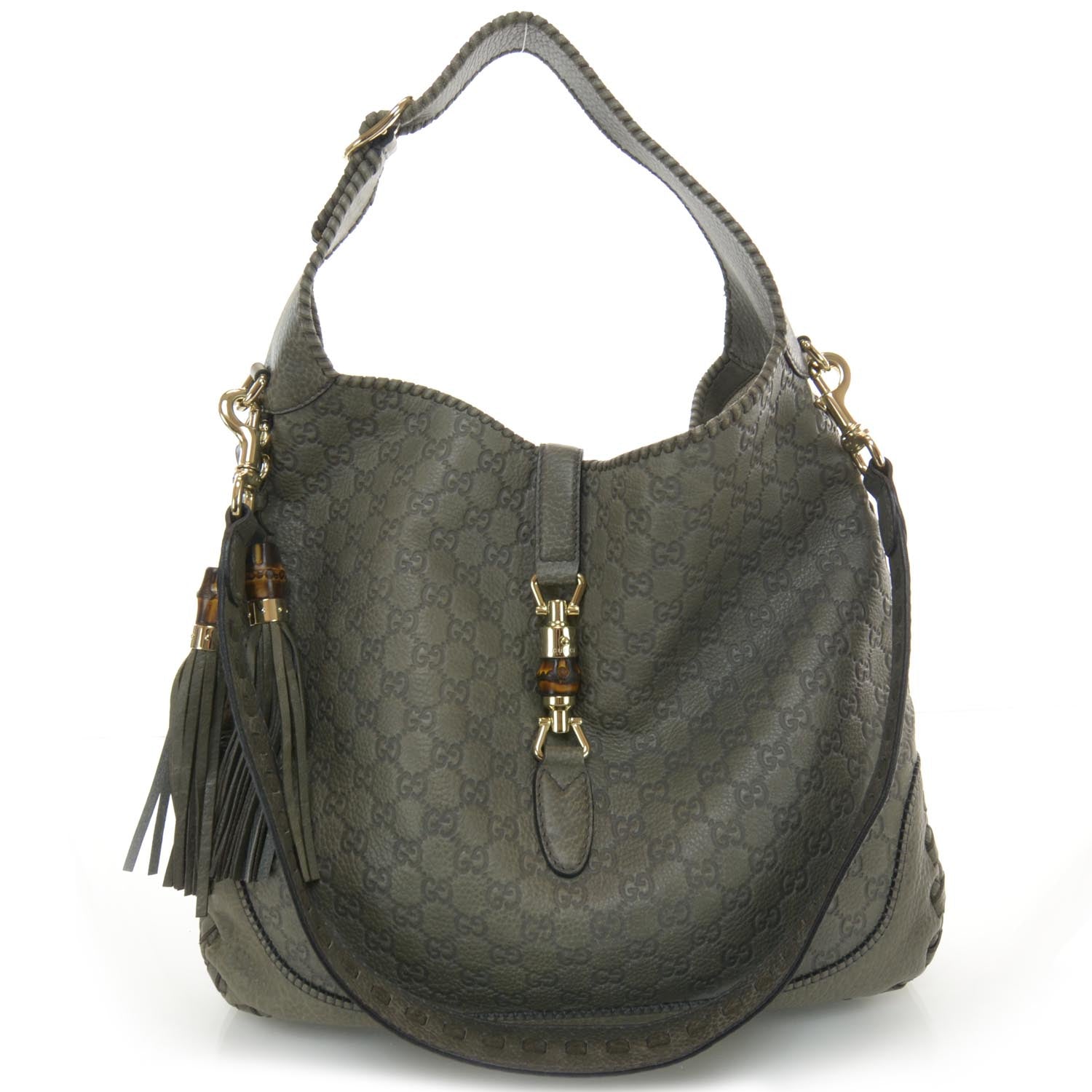 Gucci Guccissima Large New Jackie Hobo Grey 1 of 7
