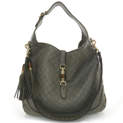 Gucci Guccissima Large New Jackie Hobo Grey 1 of 7
