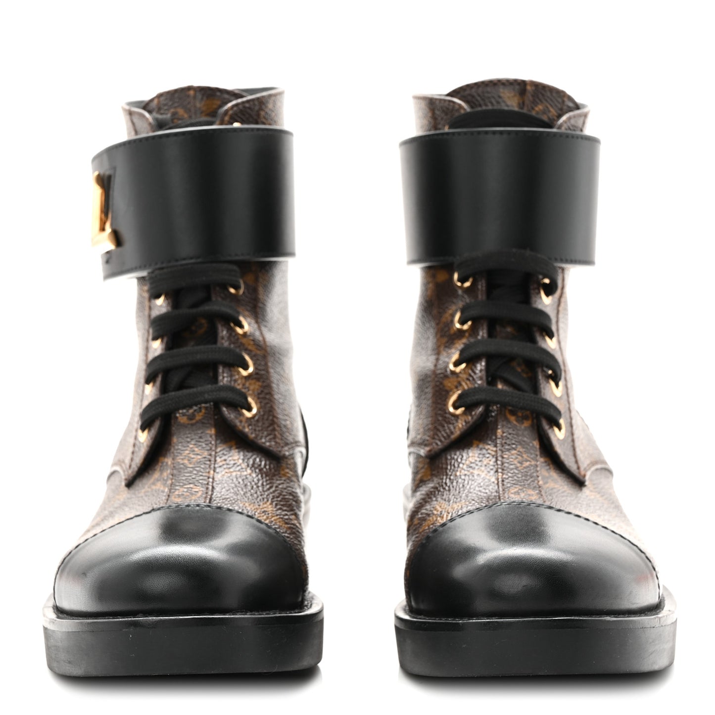 Calfskin Monogram Wonderland Flat Ranger Boots 36.5 Black