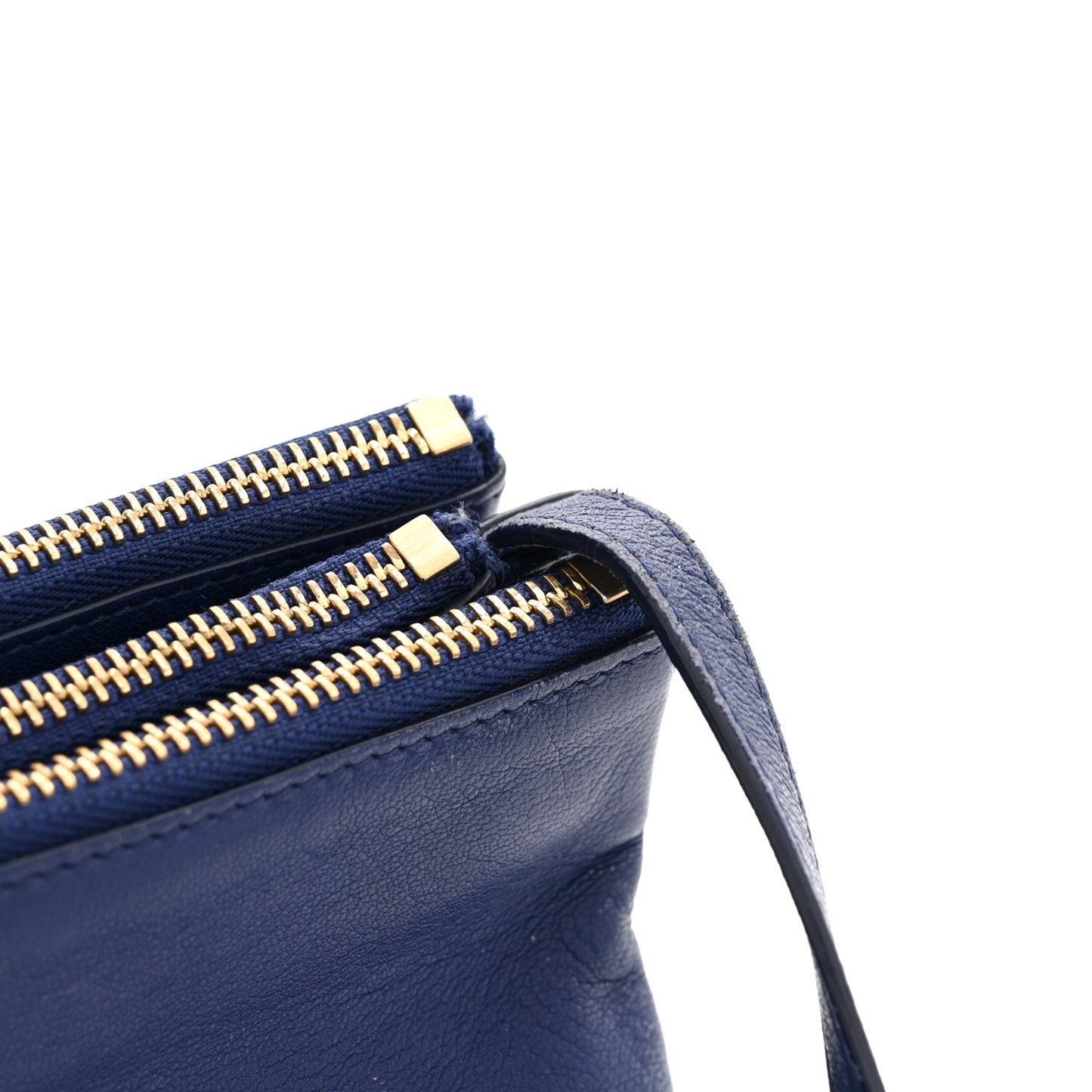 Lambskin Large Trio Crossbody Bag Indigo