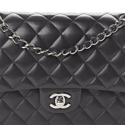 Chanel Lambskin Quilted Medium Double Flap Black 18 of 18