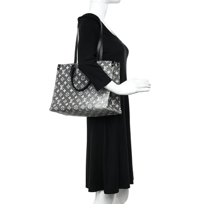 Louis Vuitton Monogram Jacquard Denim Onthego MM Black 2 of 10
