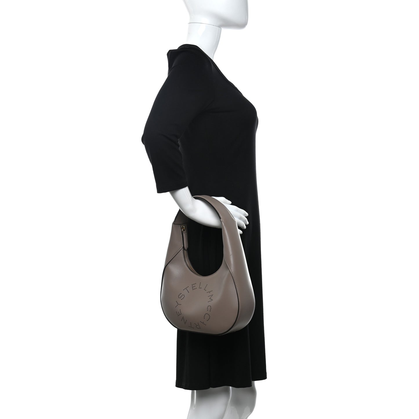 Eco Alter Nappa Perforated Logo Small Hobo Moss