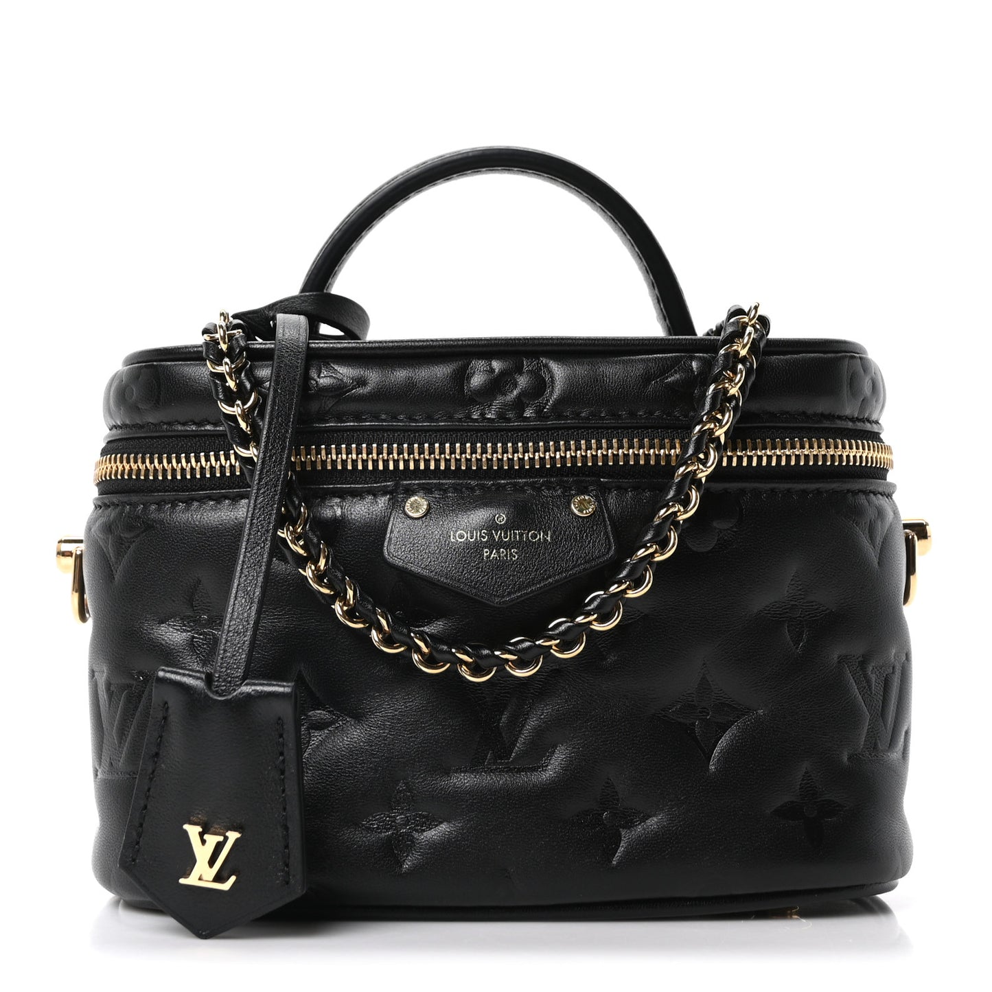 Lambskin Monogram Coussin Vanity PM Black