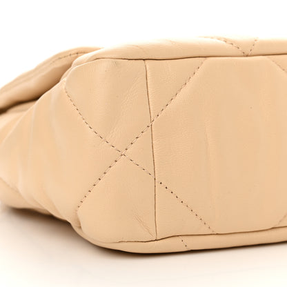 Chanel Shiny Goatskin Quilted Medium Chanel 19 Flap Beige 9 of 10