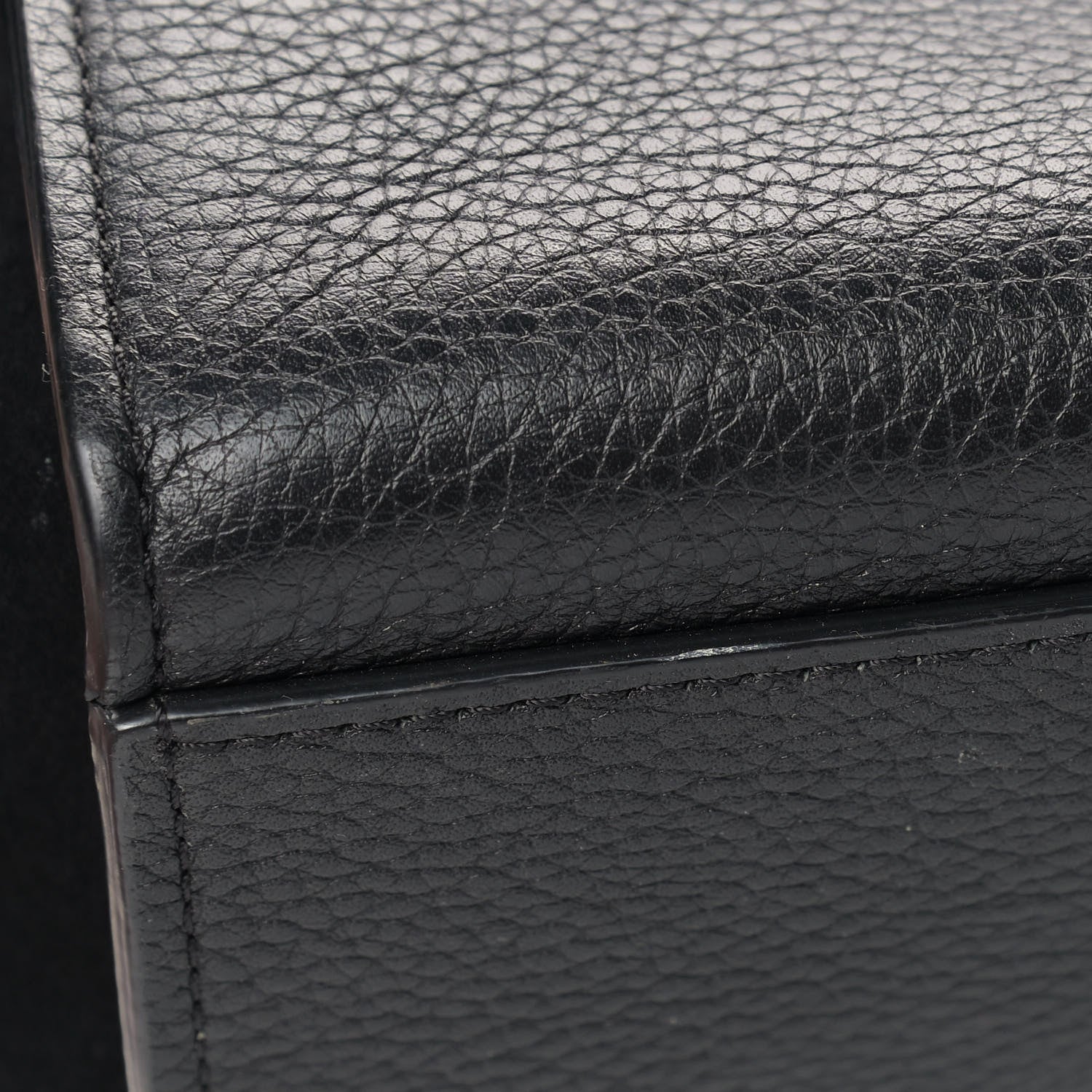 Celine Drummed Calfskin Suede Small Trapeze Black 6 of 7