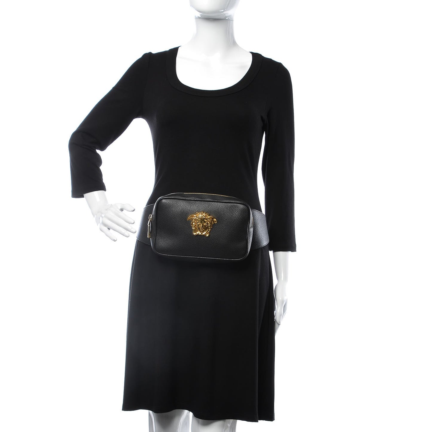 Calfskin Palazzo Belt Bag Black