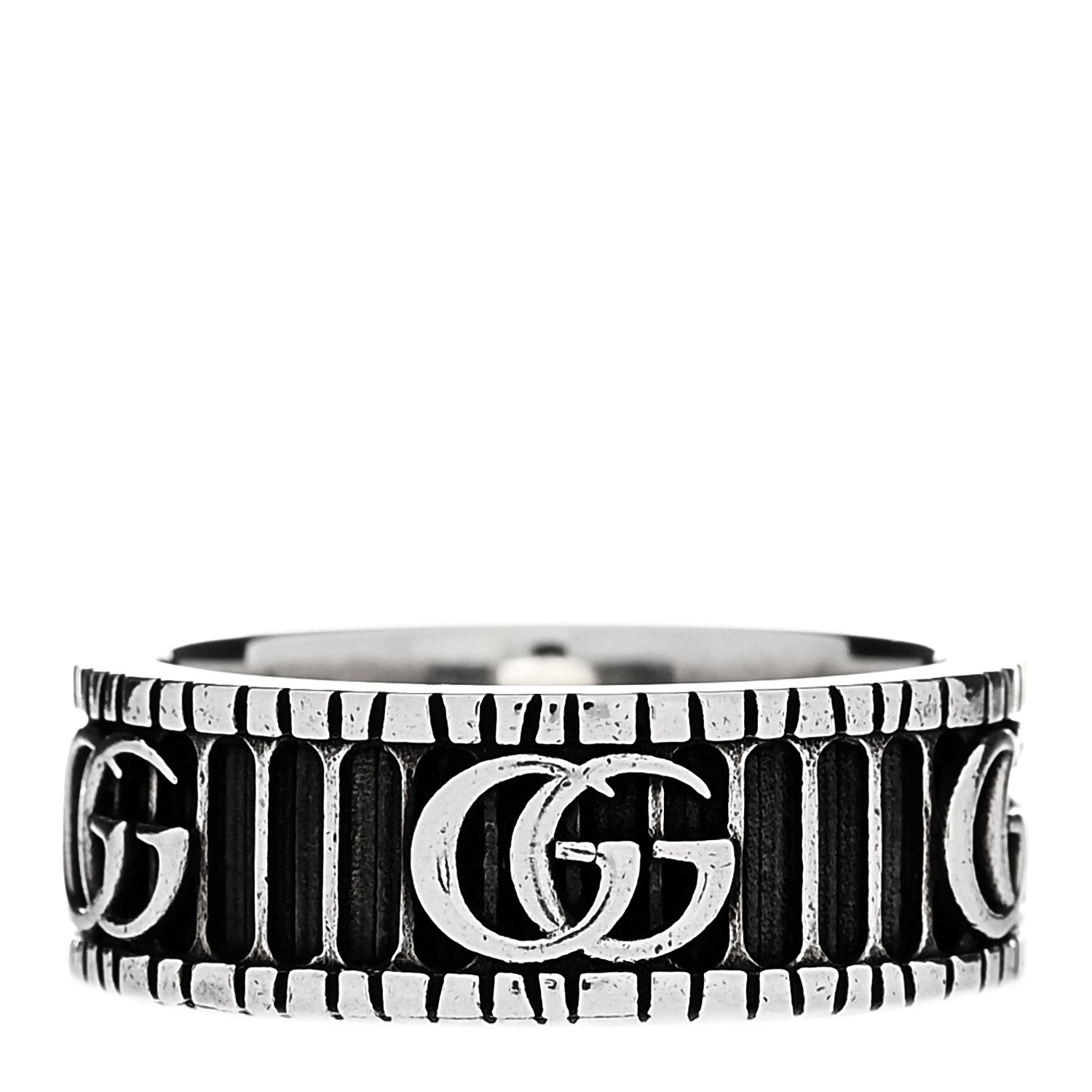 Gucci Sterling Silver Double G Band Ring 58 8.25 3 of 7