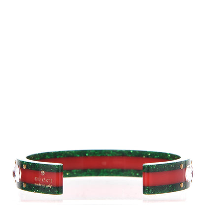 Gucci Crystal Web Cuff Green Red 3 of 4