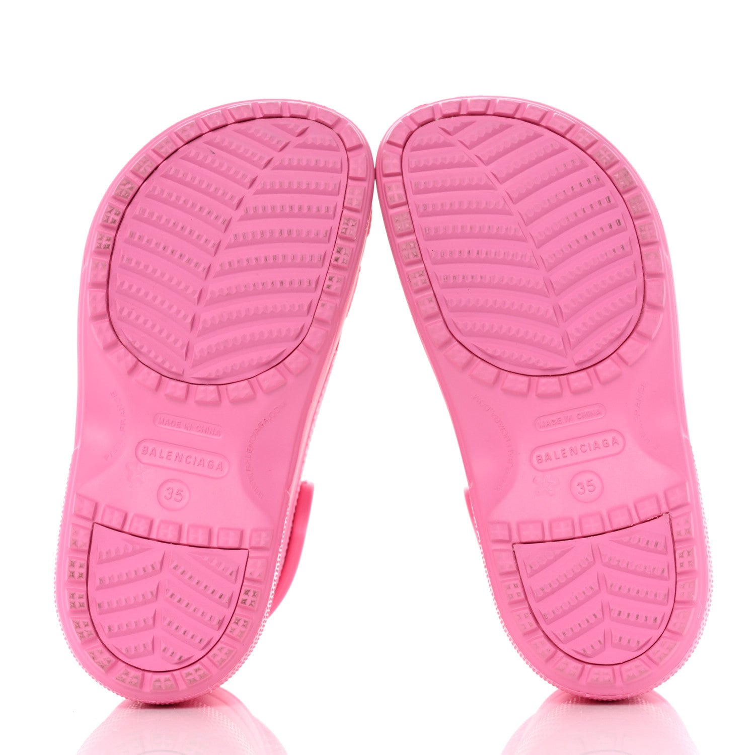Balenciaga X CROCS Rubber Textured Womens Platform Sandals 35 Rose Bonbon 5 of 9