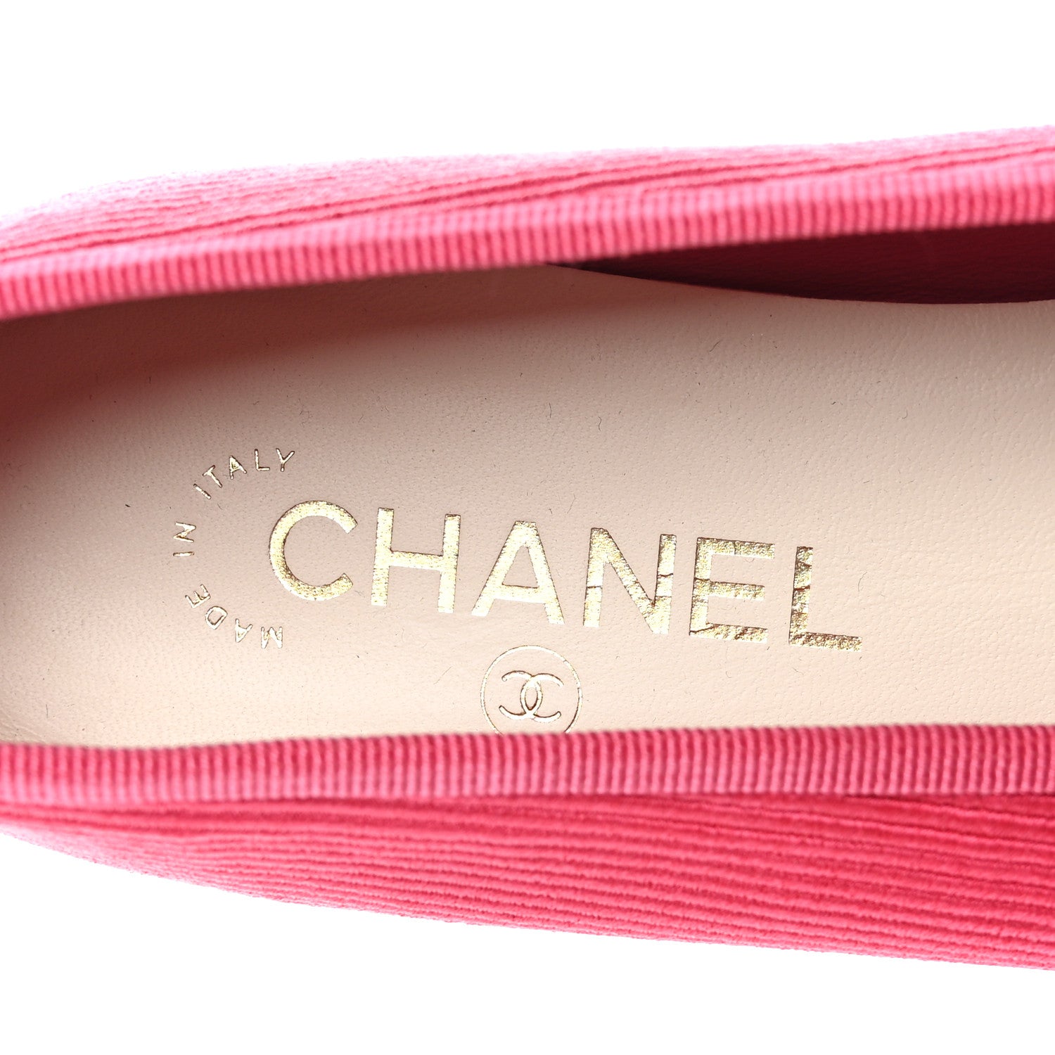 Chanel Embroidered Fabric Cap Toe CC Ballerina Flats 38.5 Dark Pink 8 of 9