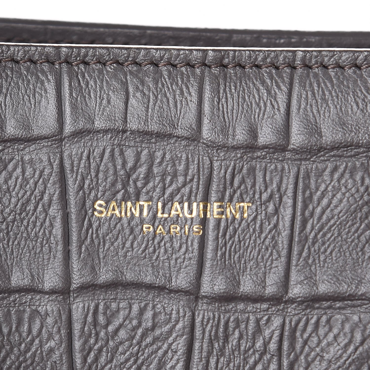 Saint Laurent Calfskin Crocodile Embossed Small Sac De Jour Fog 7 of 13