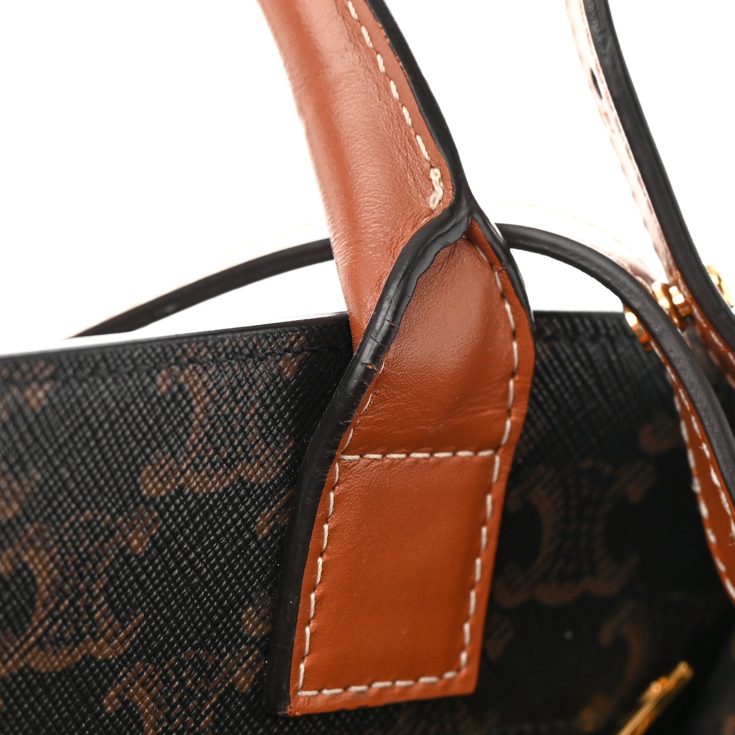 Celine Triomphe Canvas Calfskin Small Vertical Cabas Tan 16 of 16