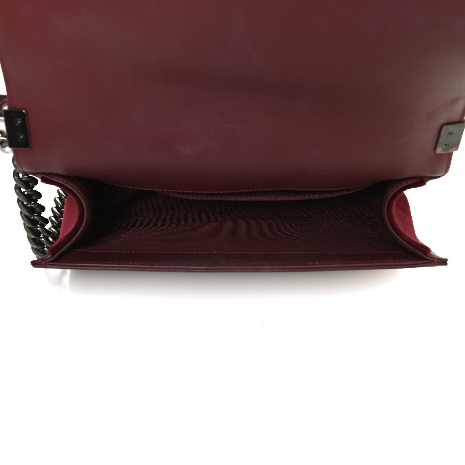 Chanel Velvet Tweed Quilted Medium Boy Flap Burgundy 5 of 10