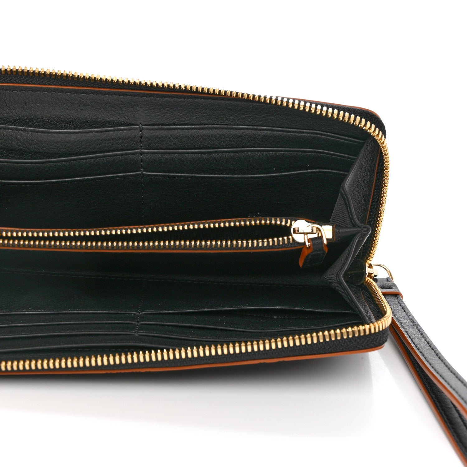 MCM Calfskin Ottomar Monogram Large Aren Zip Wallet Black 5 of 7