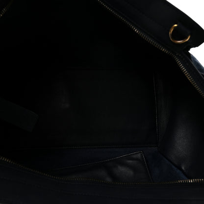 Saint Laurent Calfskin Suede Small Monogram Downtown Cabas Navy Blue 5 of 9