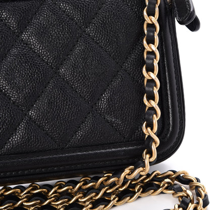 Chanel Caviar Quilted CC Filigree Clutch With Chain Black 9 of 10