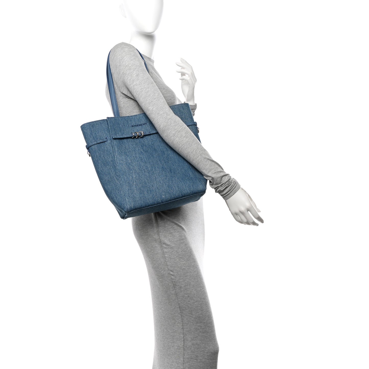 Denim Small Voyou North South Tote Medium Blue