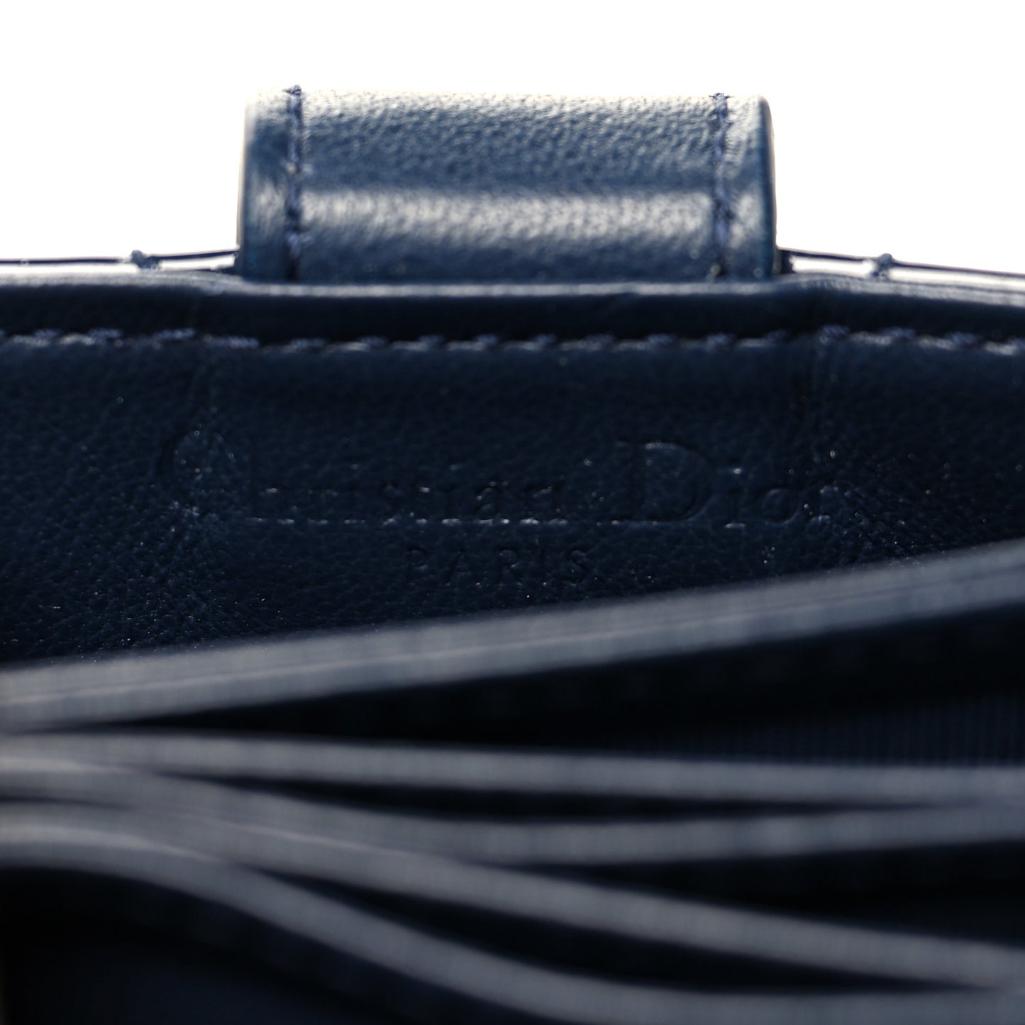 Patent Cannage Lady Dior 5-Gusset Card Holder Navy Blue