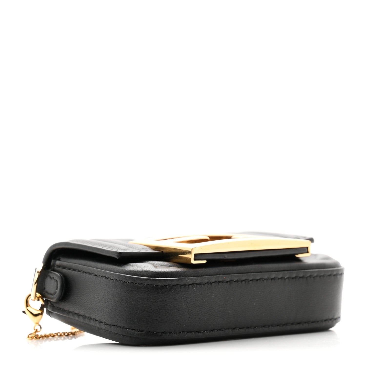 Fendi Nappa Matisse FF Embossed Nano Maxi Buckle Baguette Charm Black 4 of 10