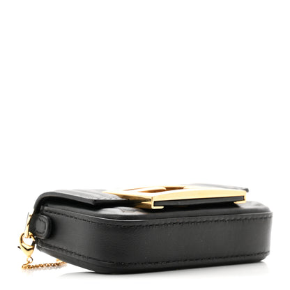 Fendi Nappa Matisse FF Embossed Nano Maxi Buckle Baguette Charm Black 4 of 10
