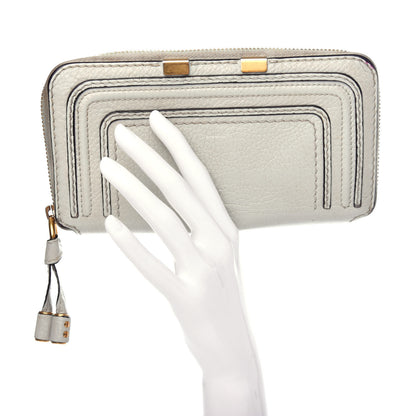 Chloe Calfskin Marcie Long Zip Around Wallet Airy Grey 2 of 6